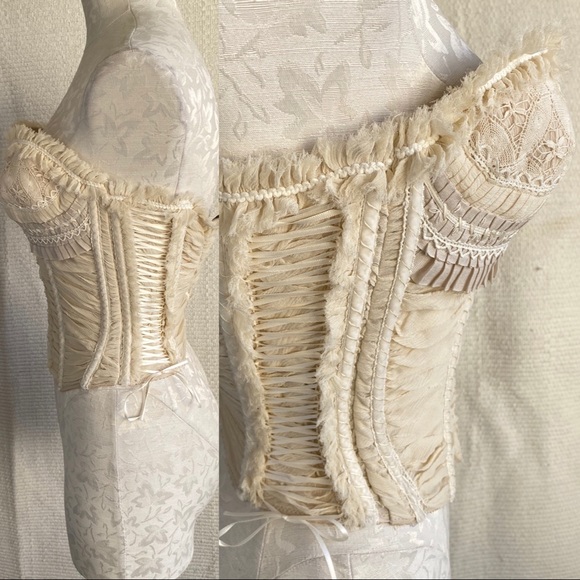 Elie Tahari Silk Corset Strapless Top, Tag L Fit S - Picture 4 of 8